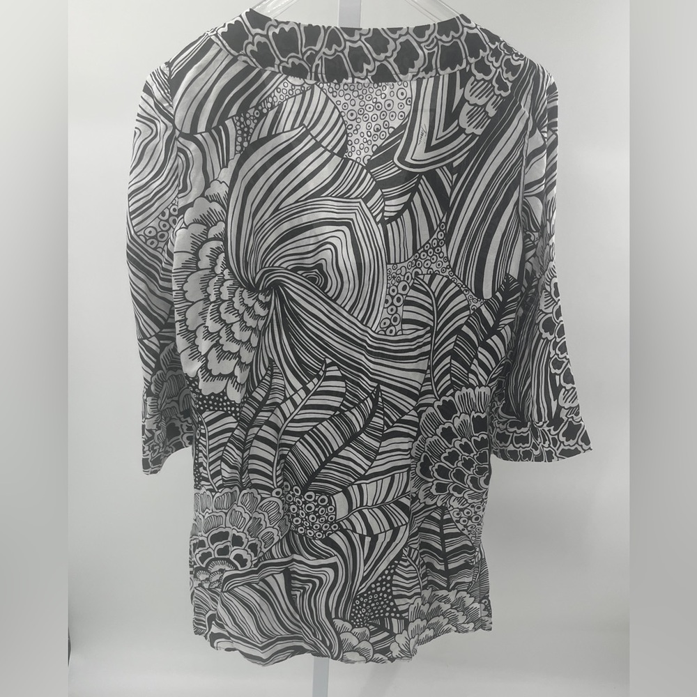 Trina Turk Cotton and Silk Sheer Tunic - Size Medium - Picture 2 of 12